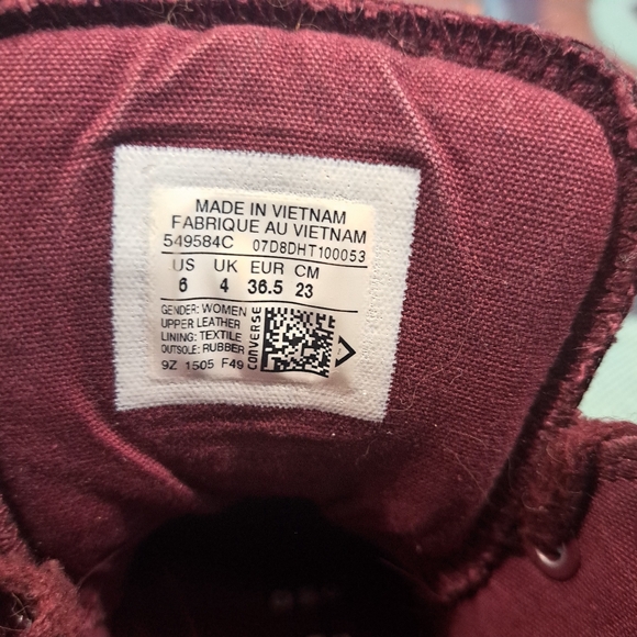 🌈CONVERSE RED LEATHER SHOES-6 - Picture 8 of 9